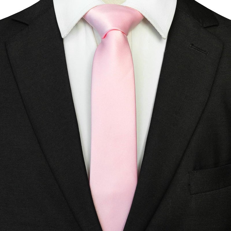 RBOCOTT 2.4“ Solid Color Skinny Tie Business Wedding Necktie for Men(6cm) - Image 4